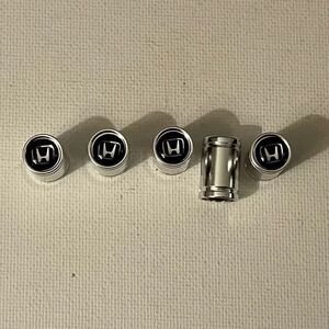 Honda Logo valve Stem caps in Silver set of 5 NWT